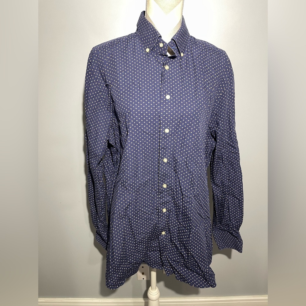 Classic Navy Polka Dot Men's Shirt